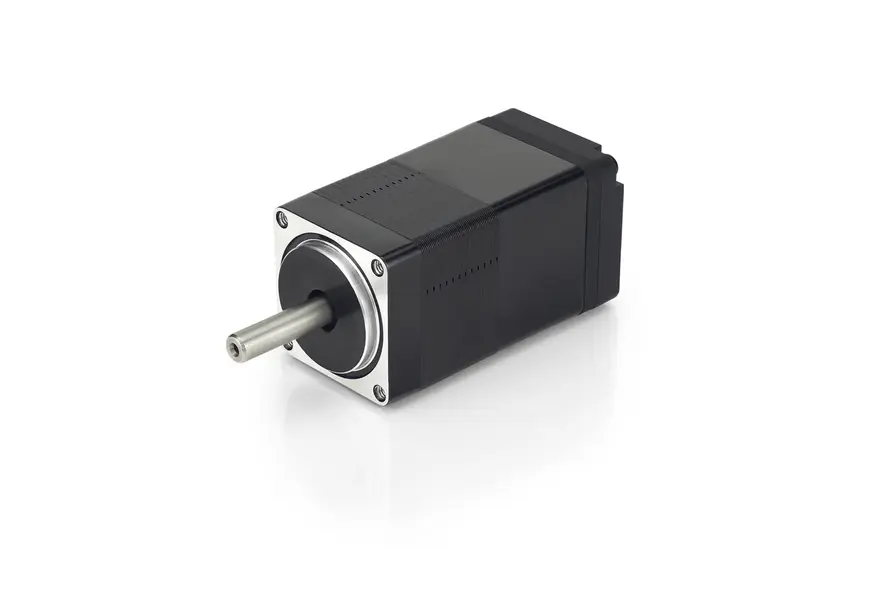 PD1-C28 stepper motor, Nanotec's smallest smart servo, available in various versions rated IP20, IP65 and with open housing for customization.